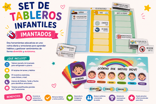 Set de Tableros Didácticos Imantados / Emociones y Rutina diaria