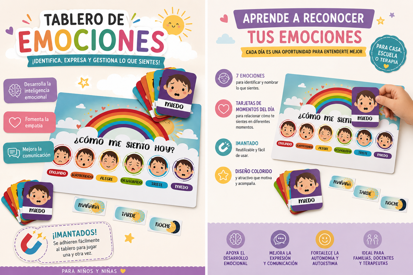 Tablero de las Emociones Imantado / Para niños con Pictogramas
