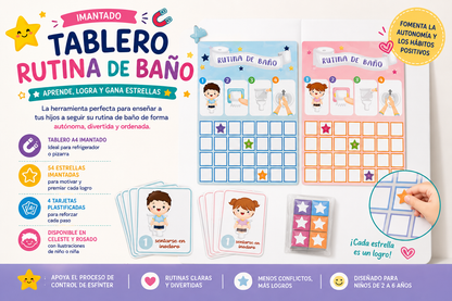 Tablero de Logros Imantado - Rutina de Baño y Control de Esfínter para Niños